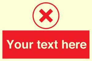 Custom red background, red cross in circle sign